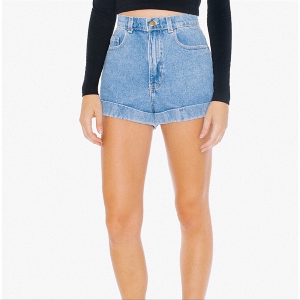 American Apparel High Waisted Denim Shorts Sz 28